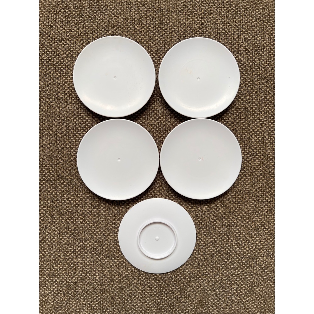 Set of 5‎ White Plastic Sushi Train Plates Additional or Replacement